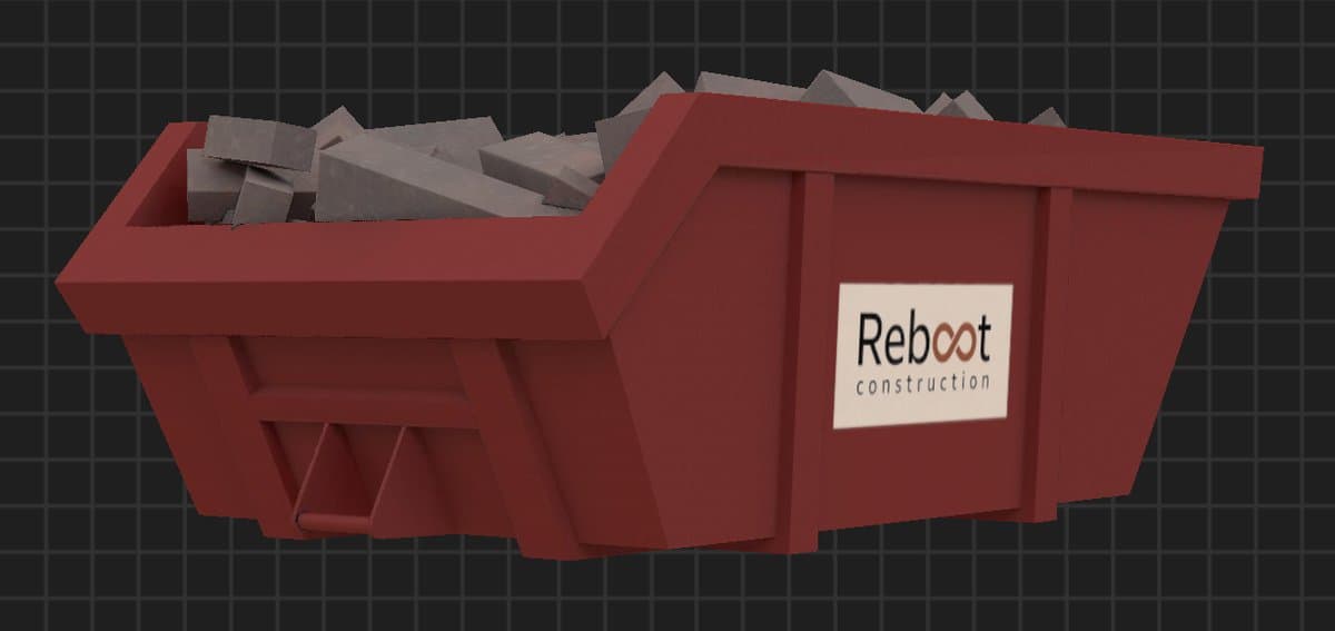 Debris Container Red (Cement Bricks)